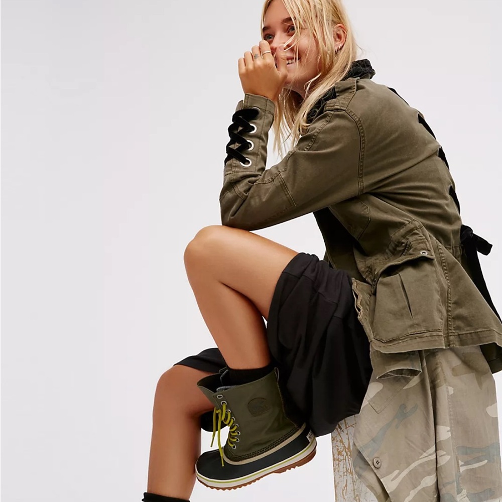 Free People Velvet Lace-Up Army Jacket - Picture 3 of 10